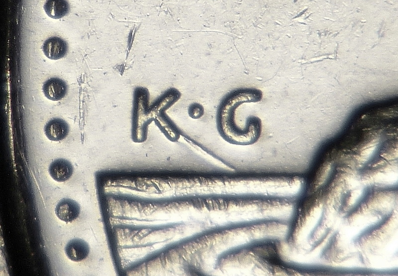 2009 - Dommage au Coin, Lignes Supplémentaires au K de KG (Die Damage, Extra Lines) Ca_0_673