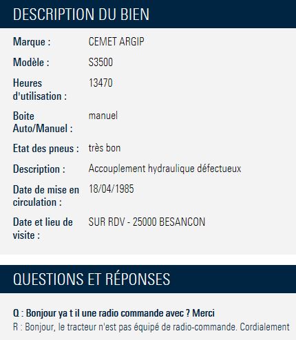 CEMET - AGRIP S 3500 à vendre aux enchères  1135