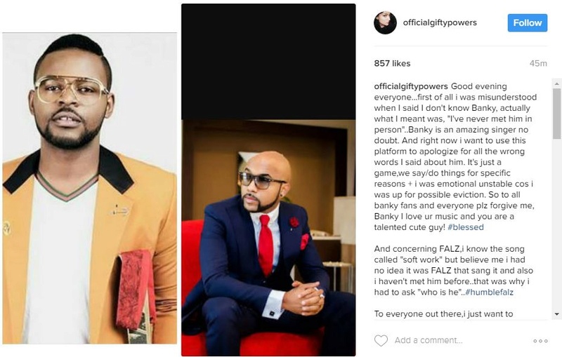 #BBNaija: Gifty explains why she said she doesn’t know Falz and Banky W Gifty-11