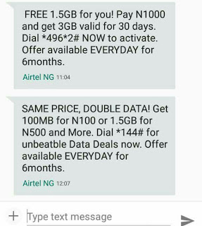 Airtel 100% Double Data Offer - Get 400mb, 1.5gb, 3gb, 7gb, 10gb Valid For 6months Picsar14