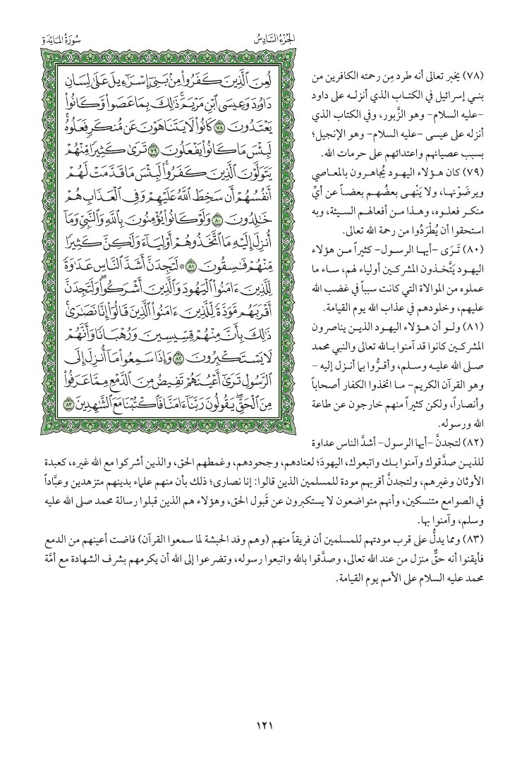 سوره المائده وتفسيرها صفحه 121 013610