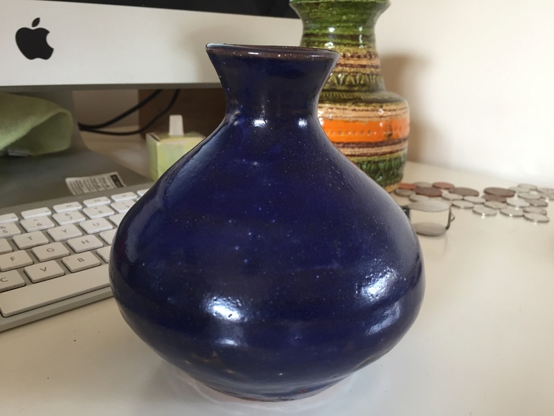Blue vase with marks - cornish? Geoffrey Whiting? Img_1926