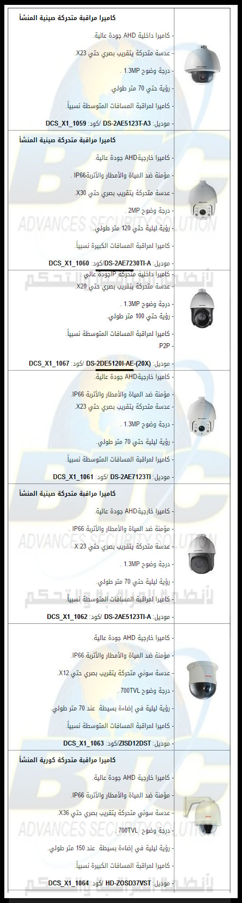 ارخص اسعار كاميرات مراقبة من بكيرتك 01272449539 Ptz15