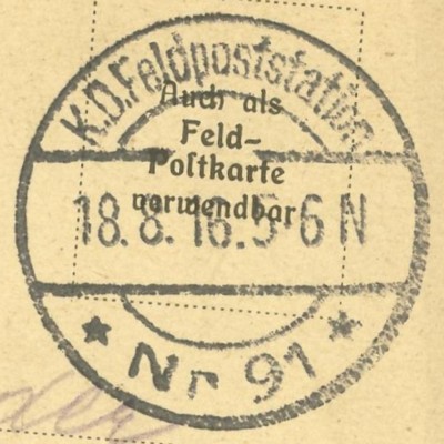 diverse Poststücke 1915/1918 Feldpo10