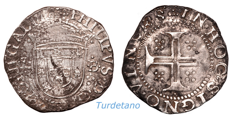 Tostao (100 reis ). Felipe IV ( III de Portugal ). 211