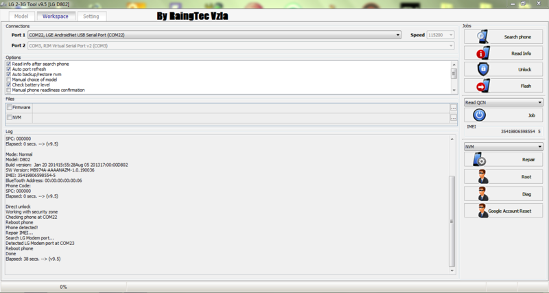 Liberacion Directa LG G2 D802 CON Z3X LG 9.5 CRACK Unlock20
