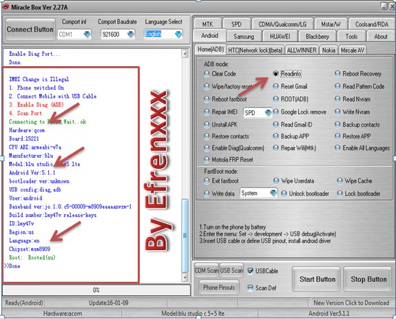 Aporte Reparación de imei Blu Studio C 5+5 LTE QUALCOMM BY MIRACLE Blu_st10