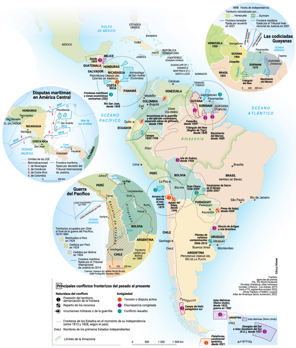 América Latina: Territorios en disputa (mapa). Confli10