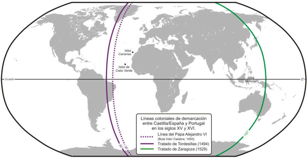 Portugal y Castilla se repartieron el "nuevo mundo" hace 527 años el 7 de junio de 1494. Tratado de Tordesillas. [Historia] Espac310
