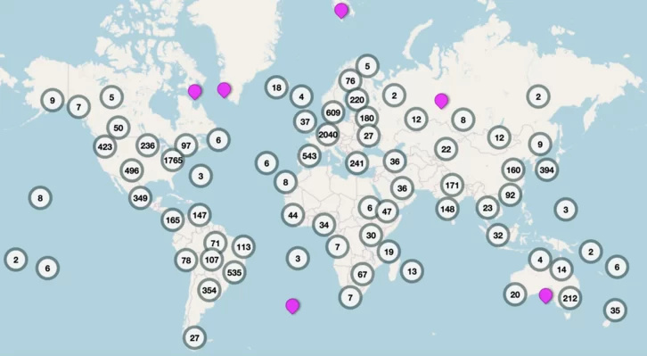 13.000 periódicos del mundo, en un click. Mapa-p11