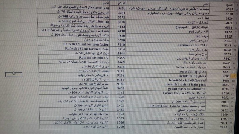 منتجات توفرت اليوم الاحد 23-4-2017  بفرع سوهاج 2022