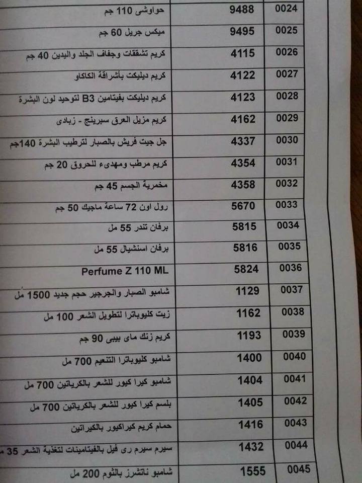  بيان منتجات ماي واي التي توفرت اليوم السبت 20 -5-2017  بفرع اكتوبر 9832