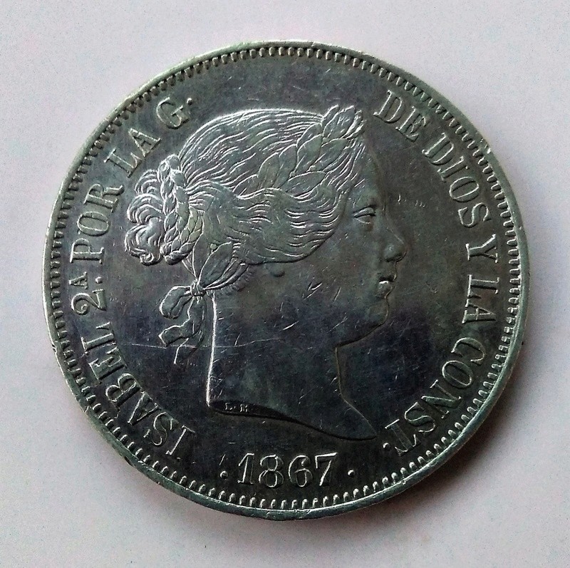 2 escudos 1867. Isabel II. Madrid Img_2213