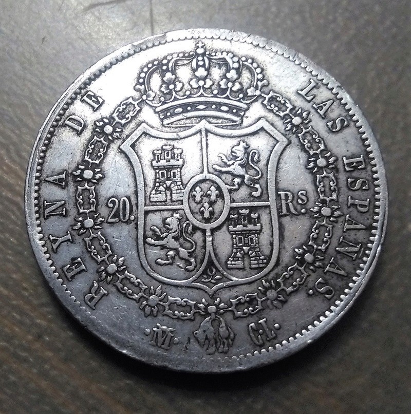 20 reales 1838. Isabel II. Madrid Img_2272