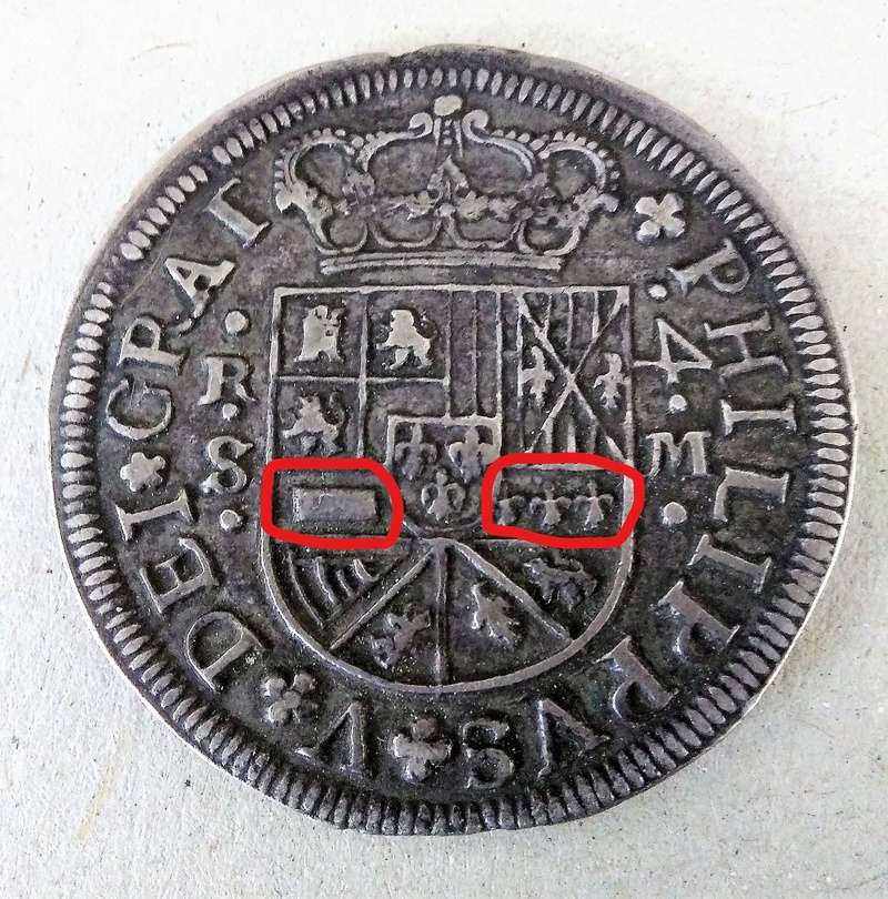 4 reales de Felipe V, Sevilla 1718 - M. Dedicado a Lanzarote Inkedi10