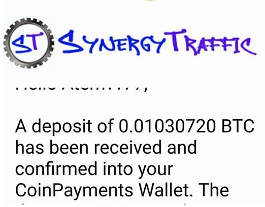 [Pagando] Synergy Traffic - Gana 0.025BTC al registrarte Pago11