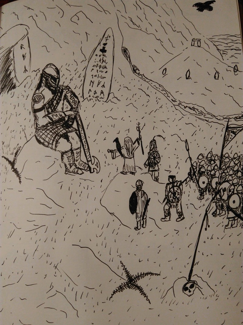 Gravure de l'épopée viking et leur histoire  14922910