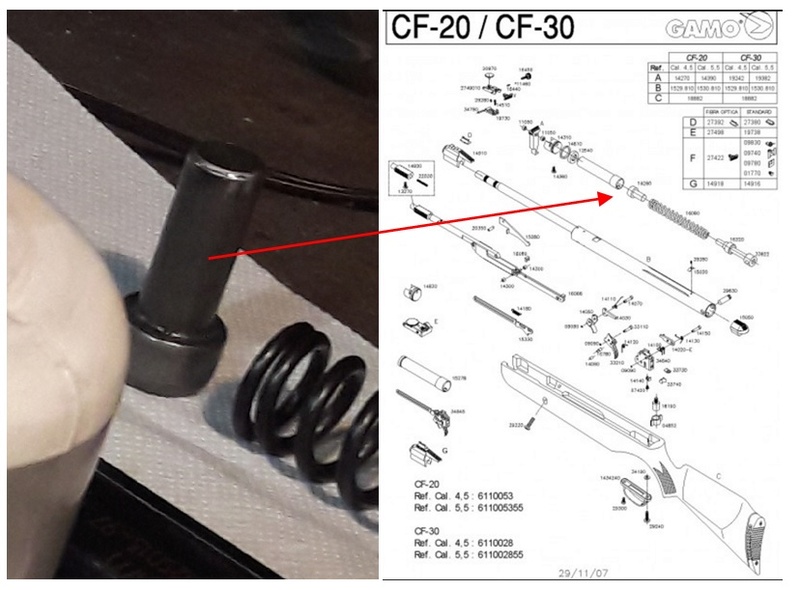 GAMO CF20 - Ou trouver les piéces 510