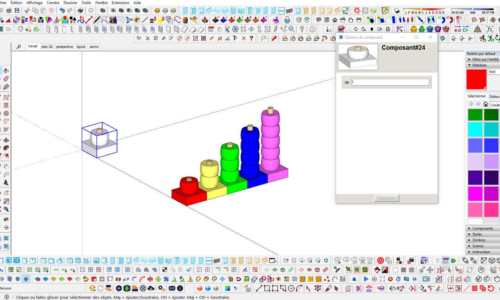  [ SKETCHUP composants dynamiques ] Copies en triangle ?  Captu351