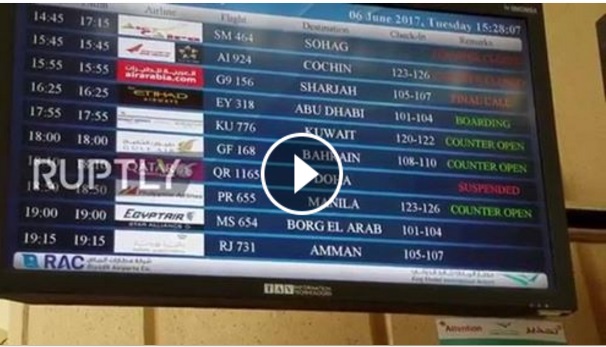 فيديو : مطارات قطر بعد قطع العلاقات 8 دول منها السعودية والبحرين  5610