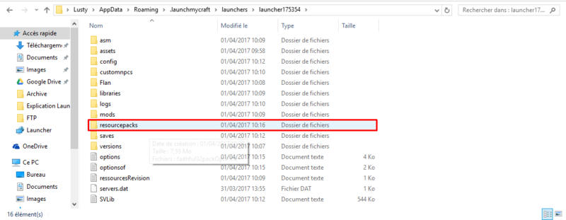 Comment ajouter un ressource pack pour le launcher. 412