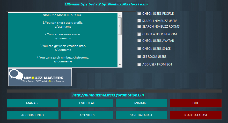 ultimate  spy bot v2 by Nimbuzzmaster team Captur12