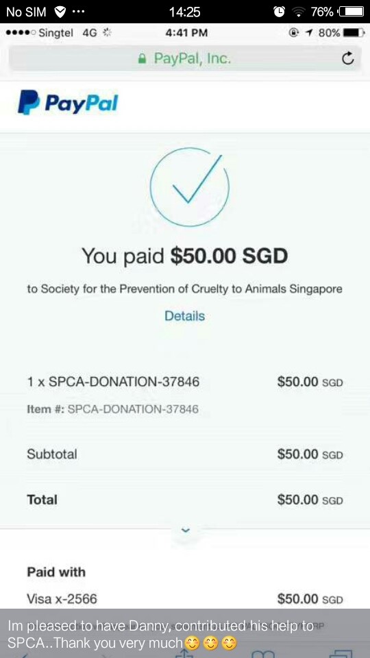 DONATION TO STRAY DOGS AND CATS 410