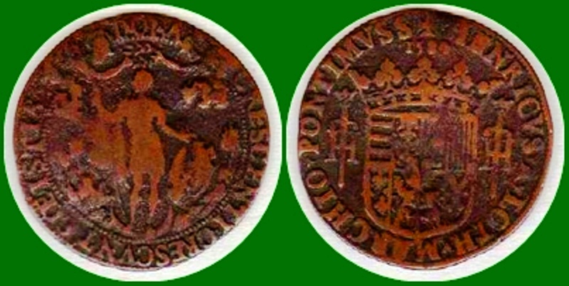 Jetón de Enrique II de Lorena. 1584. CRESCENTI CRESCVNT COELESTIA DONA 1584_h10