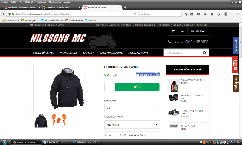 SUDADERAS KEVLAR INFORMACION Sudade10
