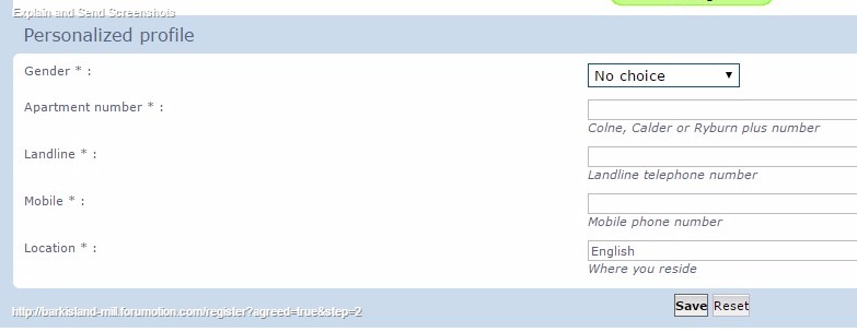 For registering user profile field 'location' defaults to "English" Locati14