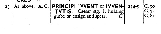 Antoniniano de Valeriano II. PRINCIPI IVVENTVTIS. Valeriano II estante a izq. con estandarte y lanza. Ceca Roma. Sin_ty10