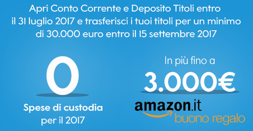 amazon - BANCA MEDIOLANUM regala BUONO AMAZON fino ad € 3.000 se trasferisci i tuoi titoli [scaduta il 31/07/2017] Aaa11