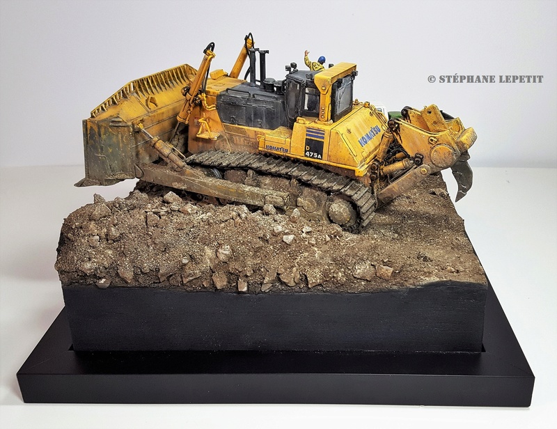 Diorama Bulldozer et pick-up 1/50 20170418