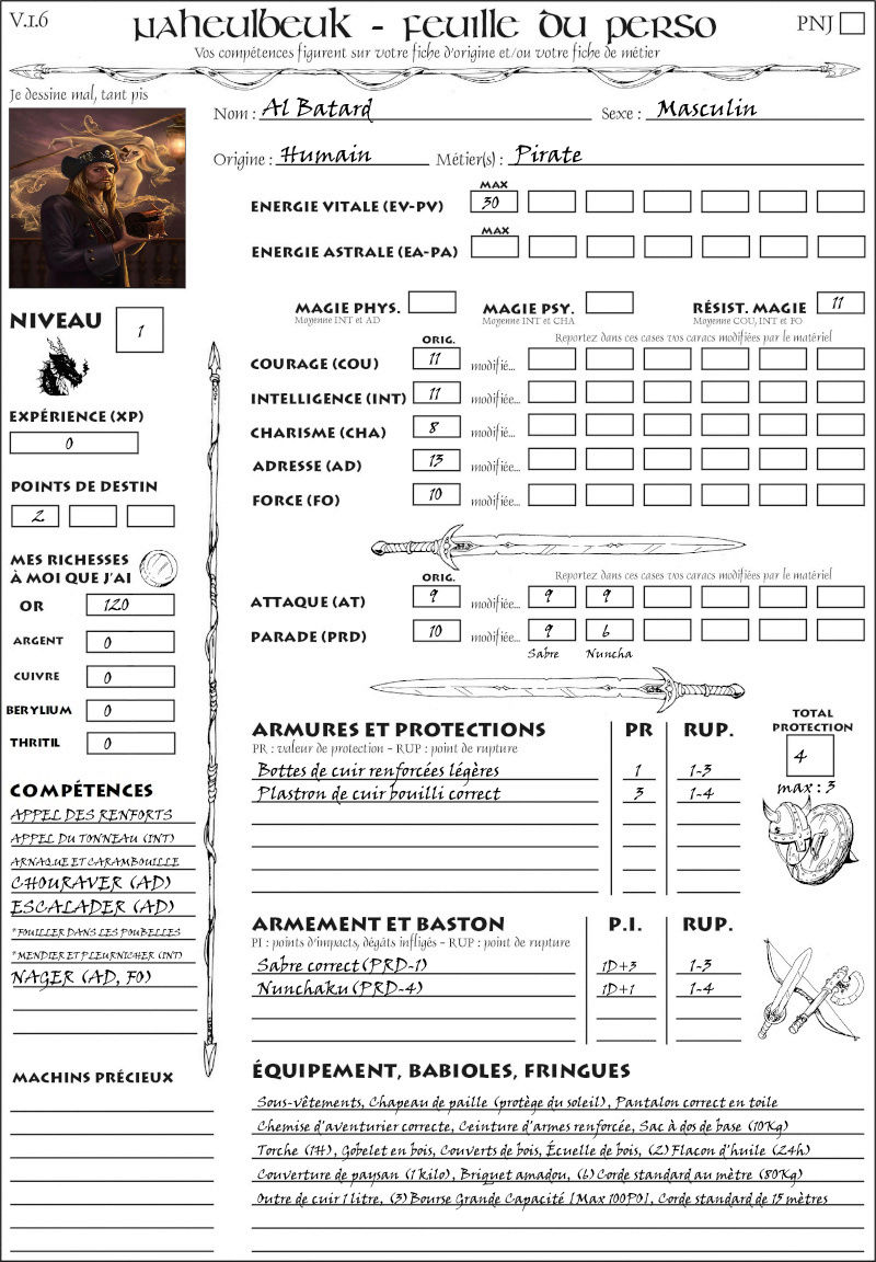 Al Batard Pirate "capitain" auto dit Fichep21