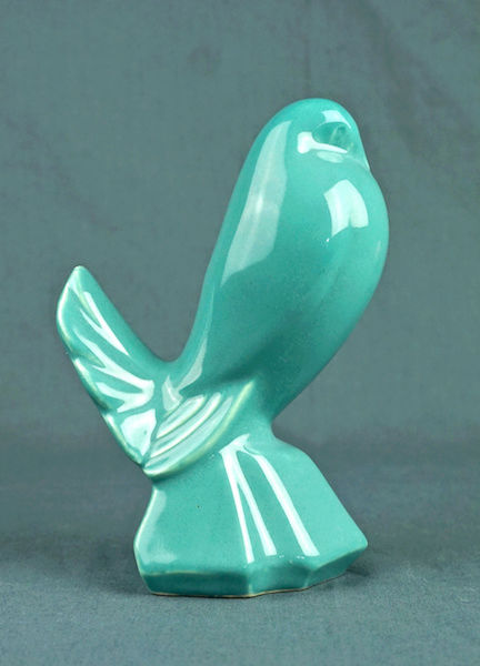 Art Deco Pottery Pouter Pigeon, Unmarked Blue_p13