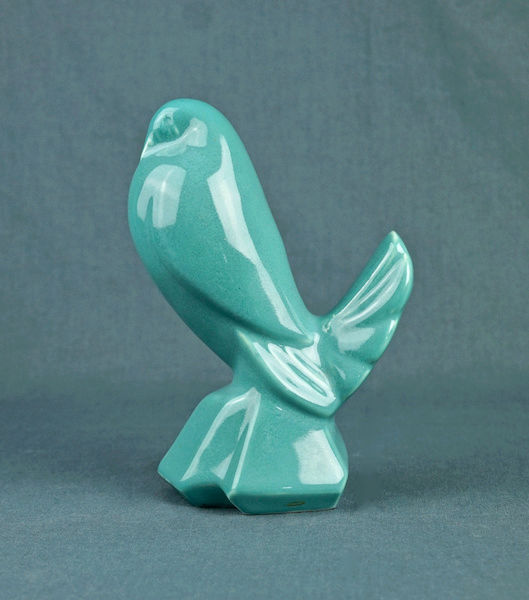 Art Deco Pottery Pouter Pigeon, Unmarked Blue_p14