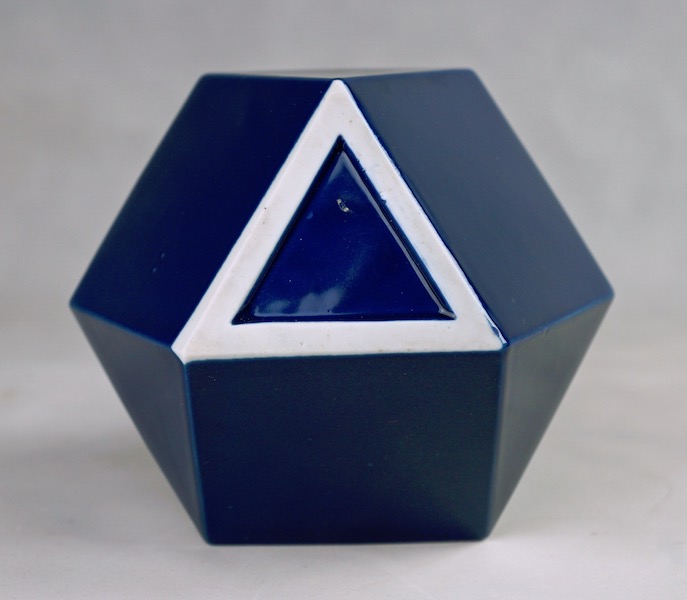 Polygon Ceramic Vase or Bottle - No Mark Cubist17