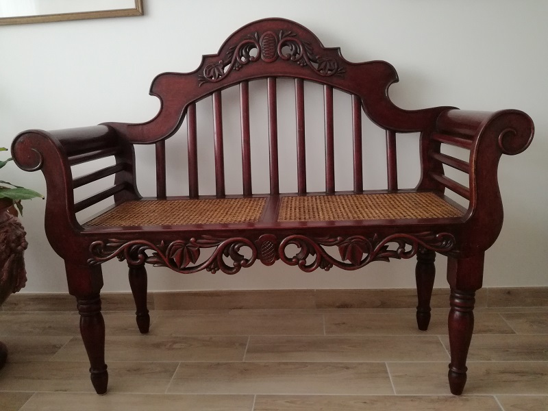 Banc colonie anglaise 'Anglo Indian Burmese Caned Settee' Banc8010