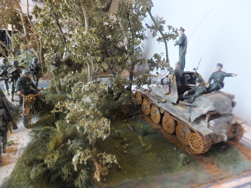 diorama J' irai revoir ma Normandie, 1/35 Mader III Italeri, 1/35 Zündapp Italeri , figurine 1/35 Tamiya 3211