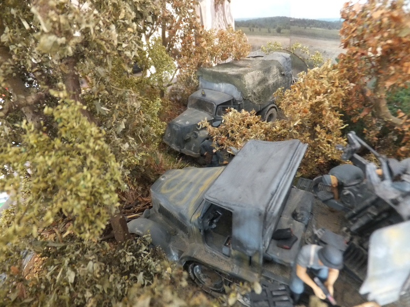 diorama Luftwaffe pas vu pas pris,1/35 opel blitz Italeri, 1/35 sdkfz 7/1 dca Tamiya Dscf8624