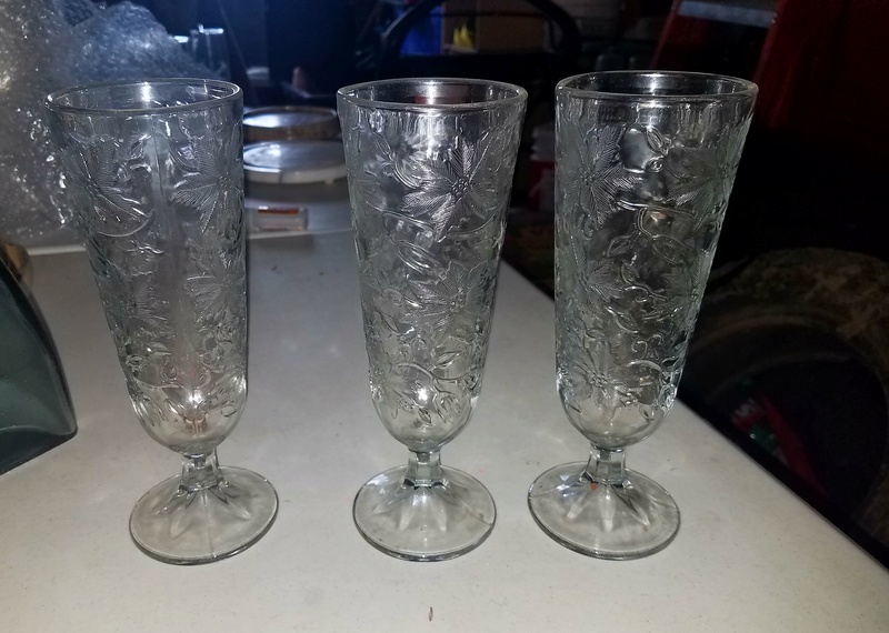 Set of 3 tall glasses. Glass ID please... 20170657
