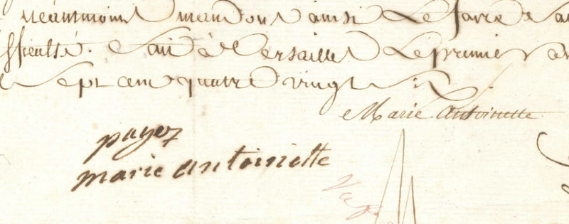 Autographe Marie Antoinette Zzclau10