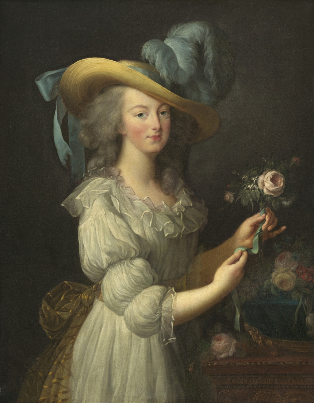 Portraits de Marie-Antoinette vêtue d'une robe en chemise, dite en gaulle, par Elisabeth Vigée Le Brun (1783) A1249811