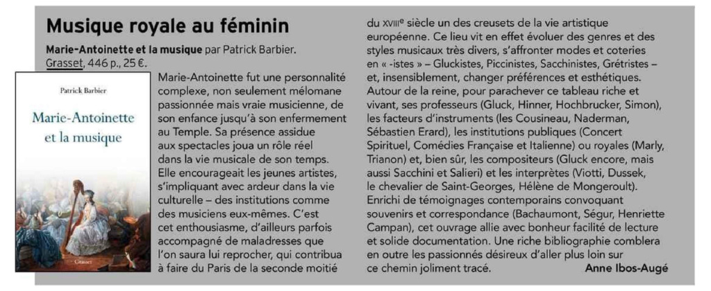 Marie-Antoinette et la musique, de Patrick Barbier (Grasset, 2022) - Page 3 Musiqu10