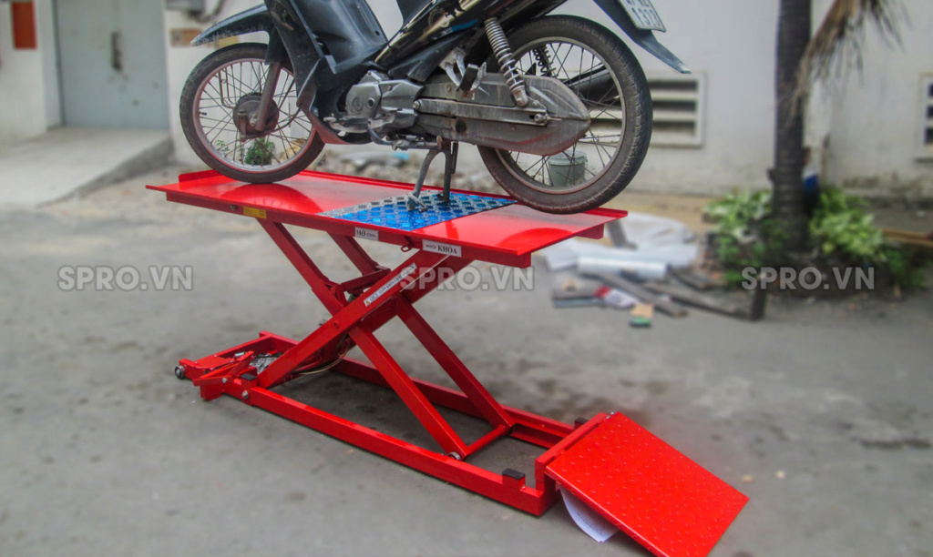 Toàn quốc - 0965 570 643 - Bàn nâng xe máy cơ - đạp chân BNXMC - sức nâng 170 kg-Thiết bị garage spro.vn X4010