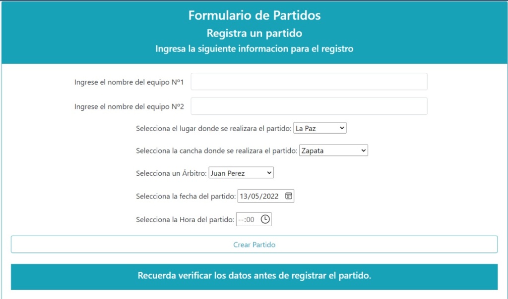 Liga Boliviana de Basquet - Sistema Web de seguimiento de partidos 3m10