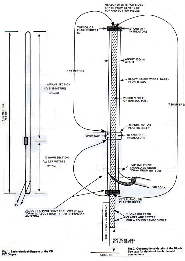 Demi-onde verticale Slim Jim  27mhz-10