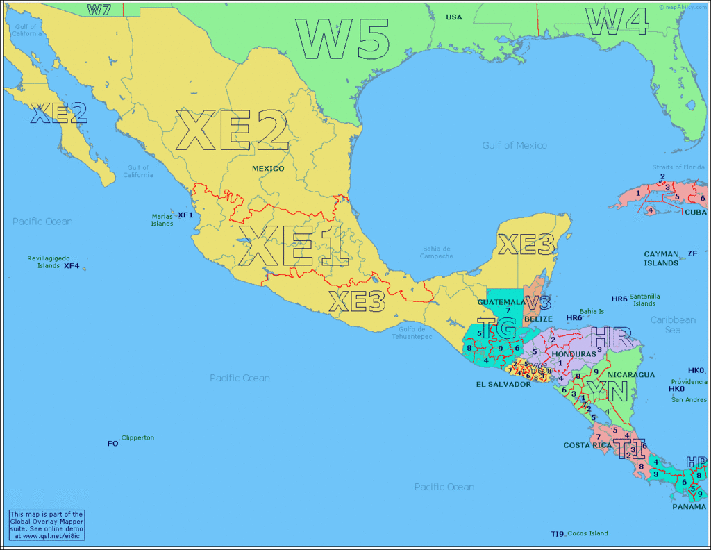 Cartes de préfixes radioamateurs Caribb11