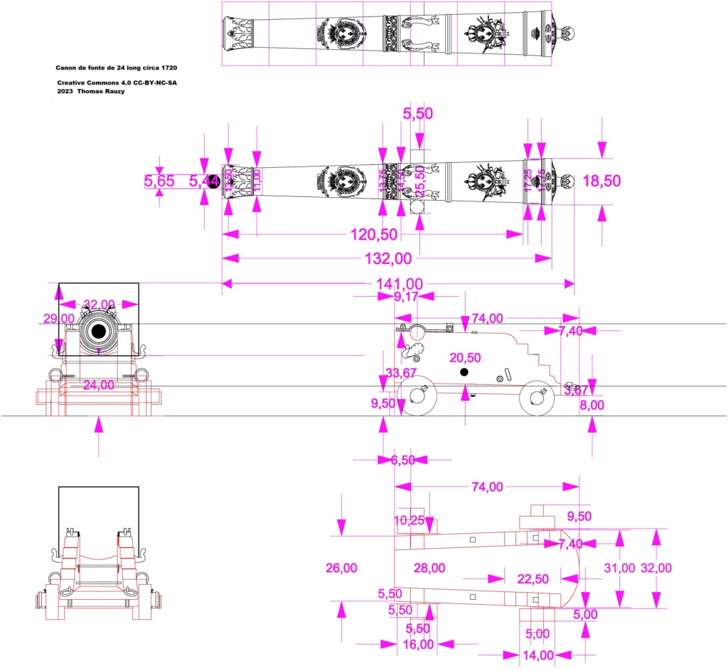 Plan d'un canon de fonte de 24  Dzotai13