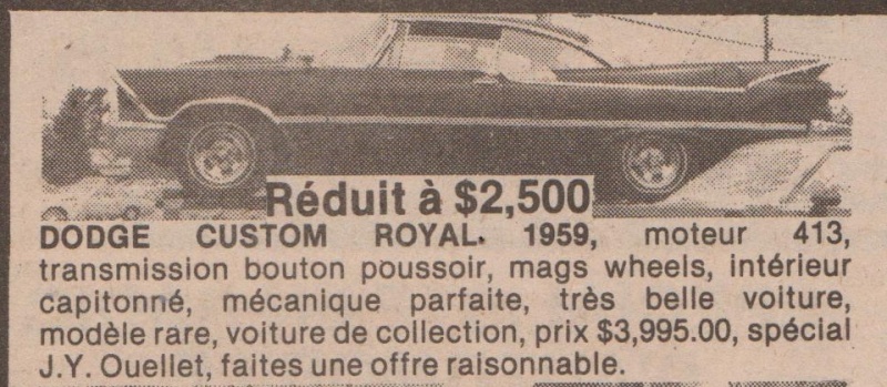 vendre - Serie: Des Dodge intéressant qui ont été  a vendre ici au Québec 70s 80s - Page 2 59crd_10